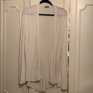 Express white thermal long open sweater. Small